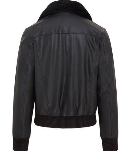 Men's Air Force A2 USAF Black Aviator Bomber Leather Cowhide Jacket