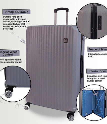Alsager Cabin Hard Shell Suitcase in Silver