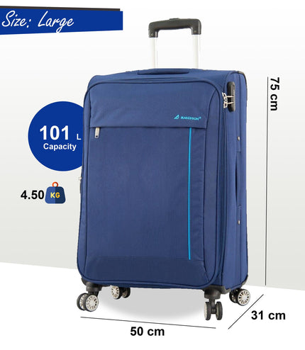 Clevedon Large Soft Shell Suitcase in Blue