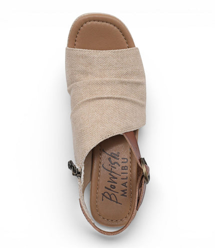 Blowfish Malibu Womens Brown Beige Wedge Slingbacks Heel Sandals - Amira