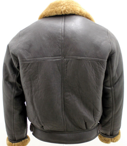 Mens Sheepskin Leather WW2 Bomber Jacket-Tucson - Brown Ginger