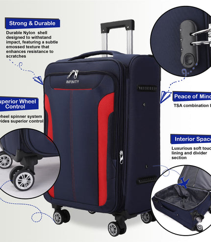 Delta Large Hard Shell Suitcase in Navy
