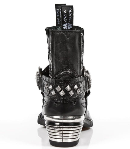 New Rock Black Metal Gothic Ankle Boots - 7950P-S1