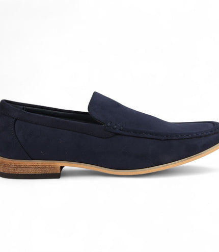Men's Navy Suede Loafers Lightweight Slip-On Casual Shoes