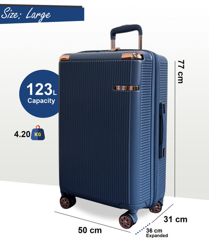 Cowra Large Hard Shell Suitcase in Navy Blue