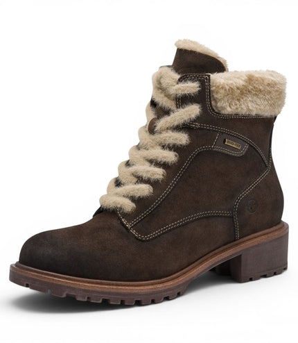 Tamaris Women’s Brown Warm Lace-Up Winter Outdoor Ankle Boots - 26266-43