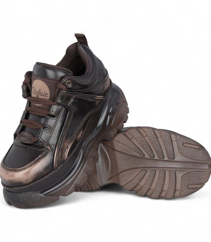 Buffalo Womens Vintage Brown Chunky Platform Fashion Trainers - 1339-14-VNTG