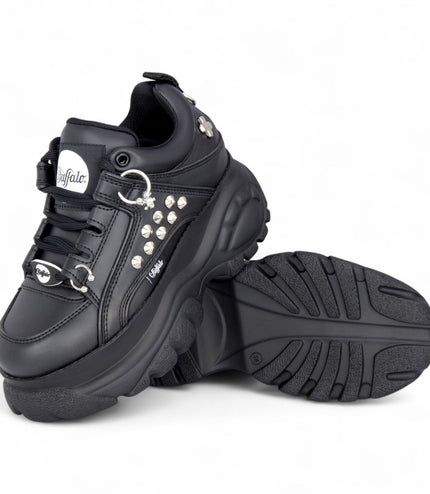 Buffalo Womens Black Studded Chunky Platform Fashion Trainers - 1339-14-PUNK