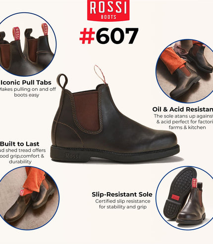 Rossi 607 Booma Brown Leather Chelsea Boot