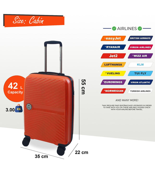 Acton Cabin Hard Shell Suitcase in Orange