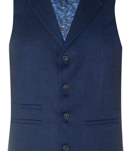 Mens Navy Blue 3 Piece Tweed Herringbone Suit Peaky Blinders Classic Tailored