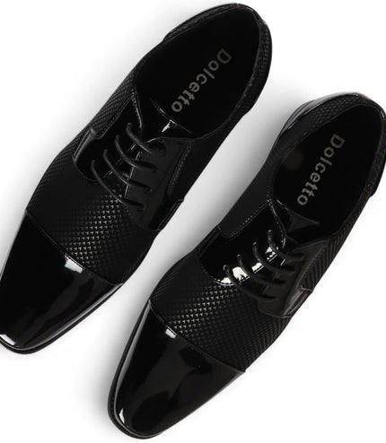 Men's Black Leather Oxford Formal Derby Shoes