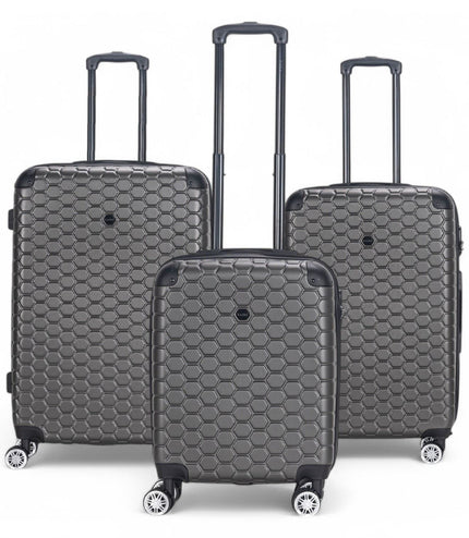 Noda Set of 3 Hard Shell Suitcase in Charcoal