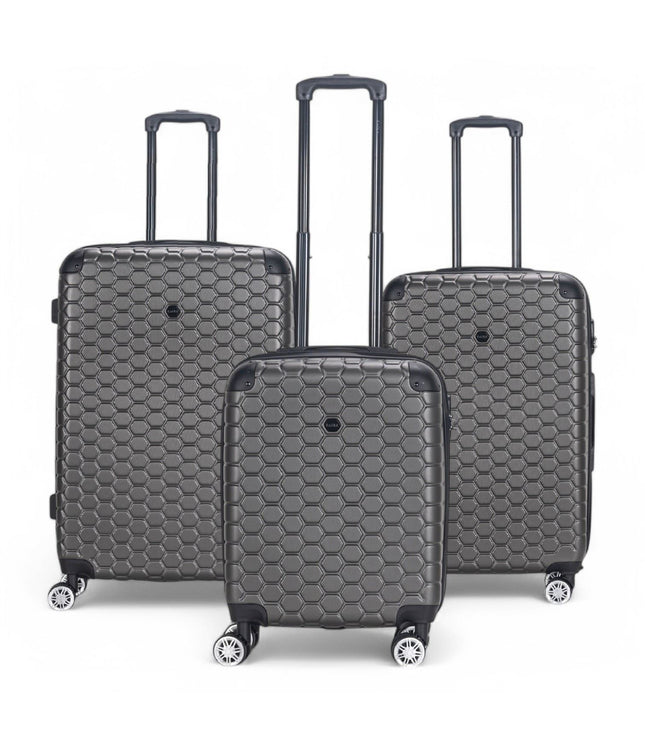 Noda Set of 3 Hard Shell Suitcase in Charcoal