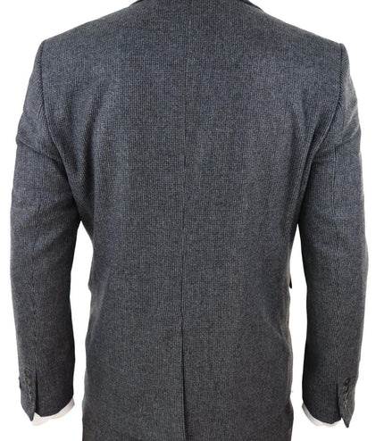 Mens Grey 3 Piece Tweed Suit Vintage Harringbone 1920s Retro Peaky Blinders