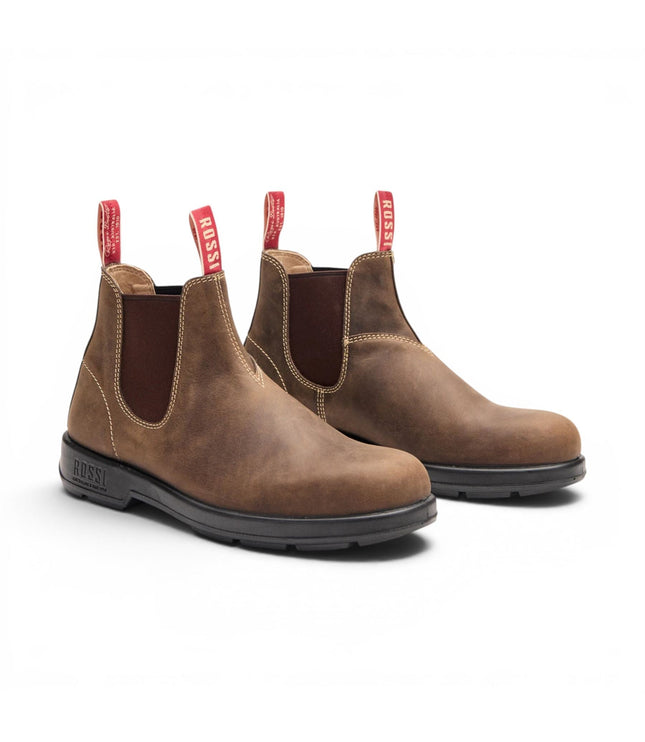 Rossi 404 Mocha Brown Leather Outdoor Chelsea Boots - Spinifex