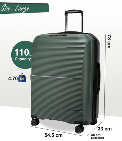 Abiko Large Hard Shell Suitcase in Olive