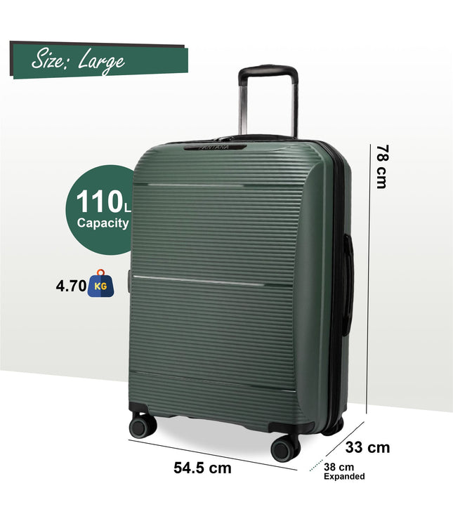 Abiko Large Hard Shell Suitcase in Olive