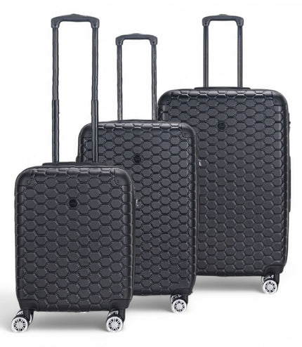 Noda Set of 3 Hard Shell Suitcase in Black