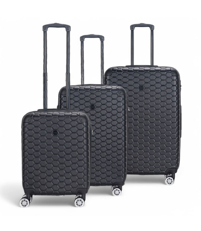 Noda Set of 3 Hard Shell Suitcase in Black