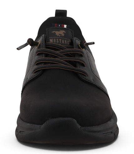 Mustang Men's Black Lightweight Lace-Up Trainers Shoes - M0061005
