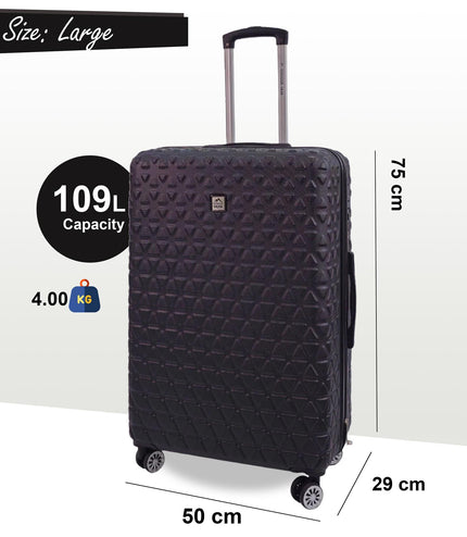 Adlington Large Hard Shell Suitcase in Black