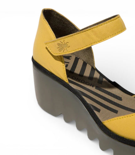 Fly London Women's Yellow BISO305FLY Suede Leather Wedge Sandals