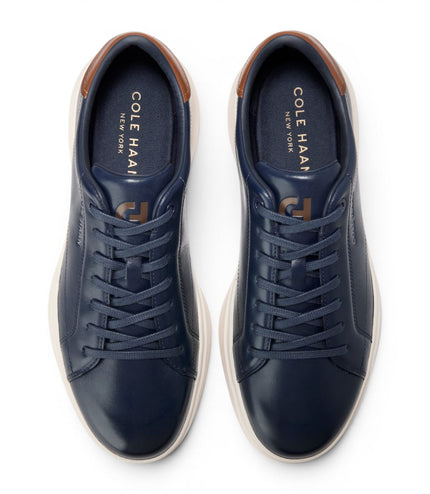 Cole Haan Men's GrandPro Luxe Mile Trainer Blue Leather Sneakers - C42754