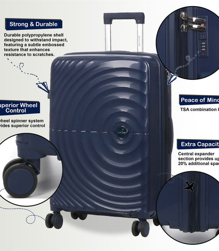 Balranald Medium Hard Shell Suitcase in Dark Blue