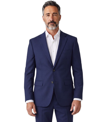 Men's Navy Tailored Fit Formal Blazer Jacket - Belmount