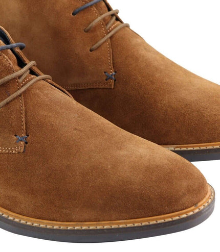 Mens Tan Suede Lace Up Chukka Boots