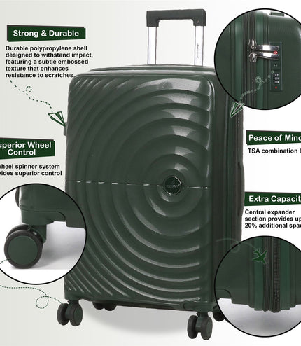 Balranald Medium Hard Shell Suitcase in Dark Green