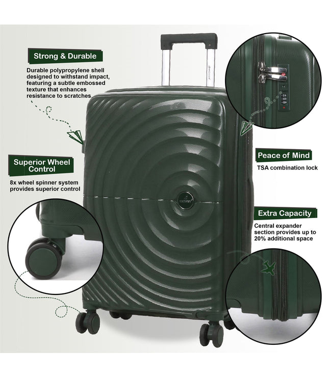Balranald Medium Hard Shell Suitcase in Dark Green