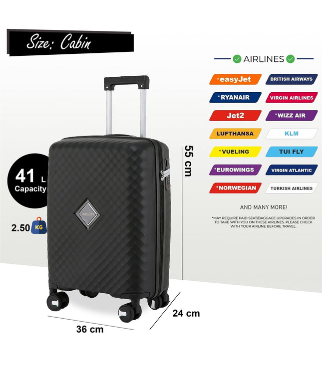 Courtenay Cabin Hard Shell Suitcase in Black