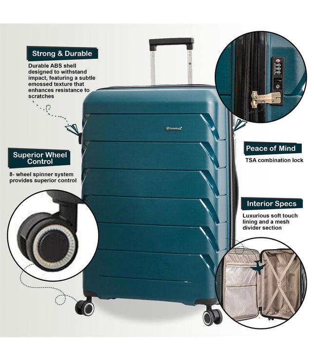 Cleckheaton Set of 3 Hard Shell Suitcase in Green