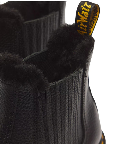 Dr Martens 2976 Leonore II Black Fur Lined Chelsea Boots - 41416001