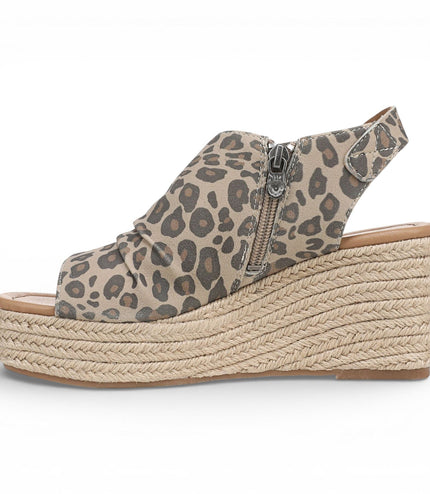 Blowfish Malibu Womens Leopard Print Wedge Slingbacks Heel Sandals - Amira