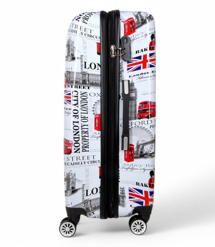 Cooma Large Hard Shell Suitcase London in Black Flower