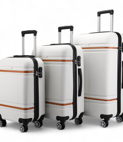 Calgary Set of 3 Hard Shell Suitcase in Cream White