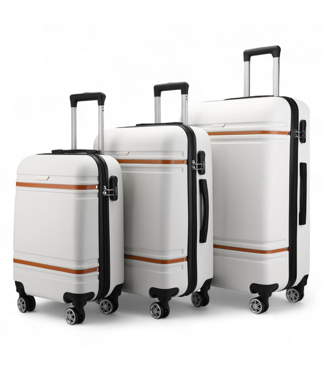 Calgary Set of 3 Hard Shell Suitcase in Cream White
