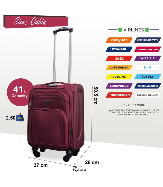 Nagoya Cabin Soft Shell Suitcase in Wine