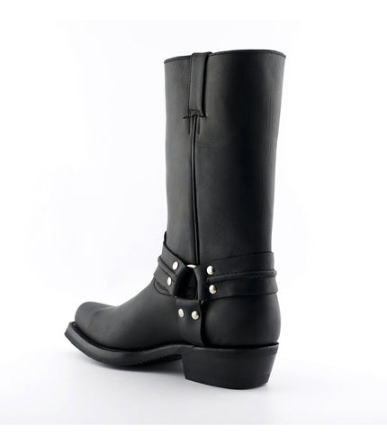 Grinders Unisex Black Western High Leather Boots - Renegade Hi