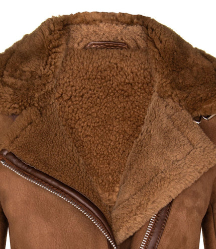 Womens Sheepskin Biker Jacket-Alamar