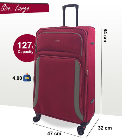 Arundel Large Soft Shell Suitcase in Burgundy