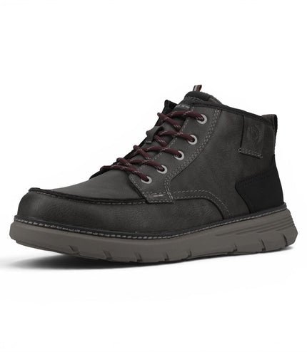 Bugatti Men's Grey Leather Lace-up Casual Ankle Boots - Pulau