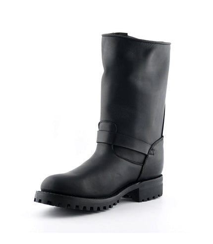 Grinders Mens Black Western Combat Leather Boots - Wild One