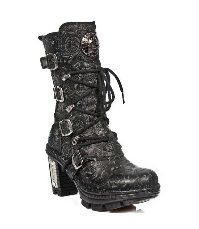 New Rock Ladies Floral Gothic Leather Boots- Neotr005-S25