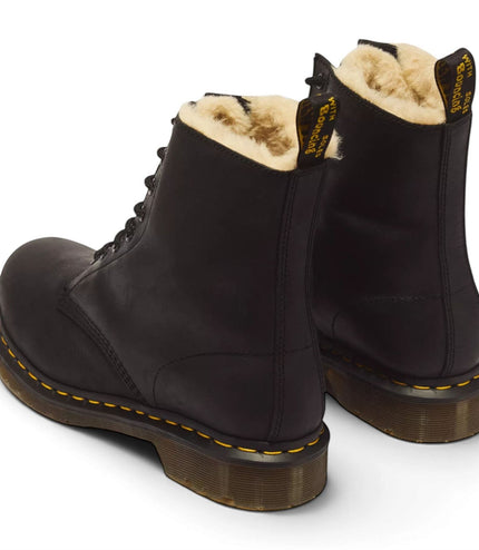 Dr Martens 1460 Serena Black Faux Fur Lined Leather Boots - 21797001