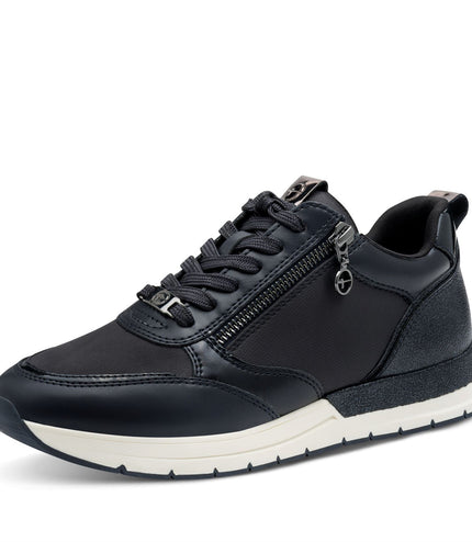 Tamaris Womens Navy Blue Fashion Lace-Up Zipped Sneakers Trainers
