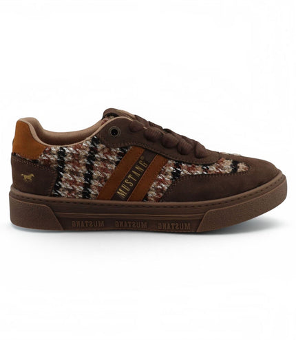 Mustang Women's Brown Tweed Sneakers Trainer Shoes - M0212020